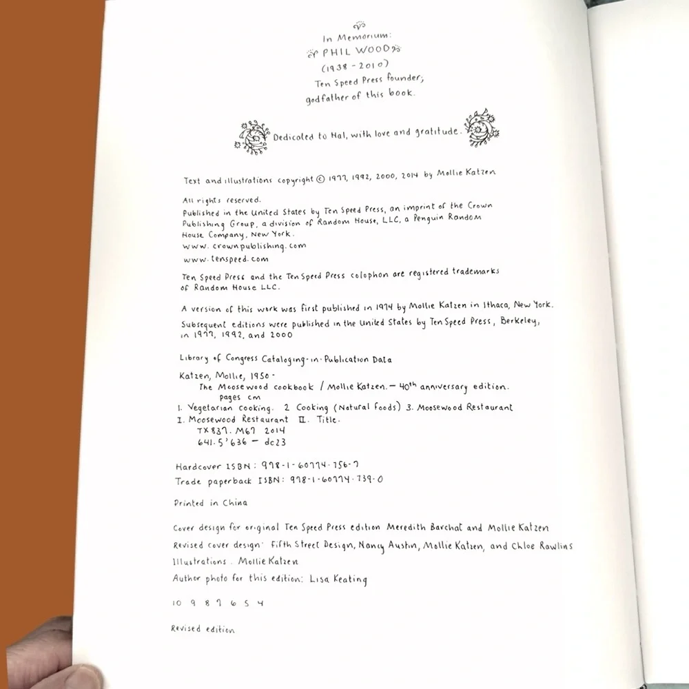 Moosewood Cookbook Vegetarian Mollie Katzen 40th Anniversary Edition Hardcover - Picture 4 of 10